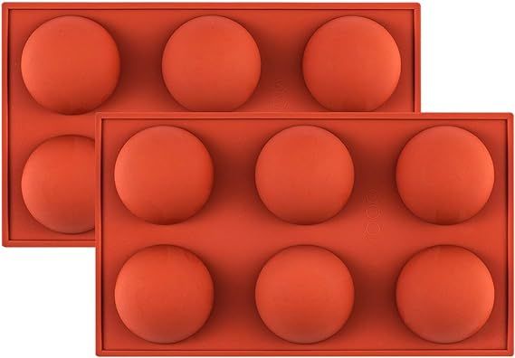 2 Pack Silicone Molds for Hot Chocolate Balls,6 Holes Silicone Molds For cocoa Balls, Cake, Jelly... | Amazon (US)