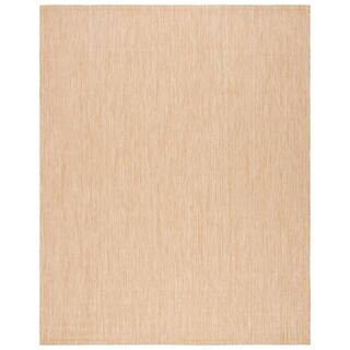 Courtyard Natural/Cream 8 ft. x 10 ft. Transitional Solid Chevron Indoor/Outdoor Patio Area Rug | The Home Depot