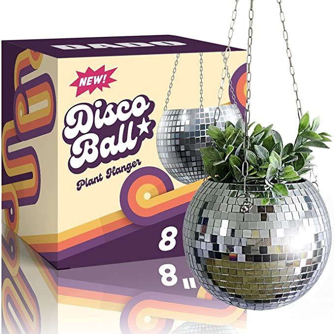 DADO 8" Disco Ball Planter - Disco Planter for indoor plants- Disco Ball Plant Hanger - unique pl... | Amazon (US)