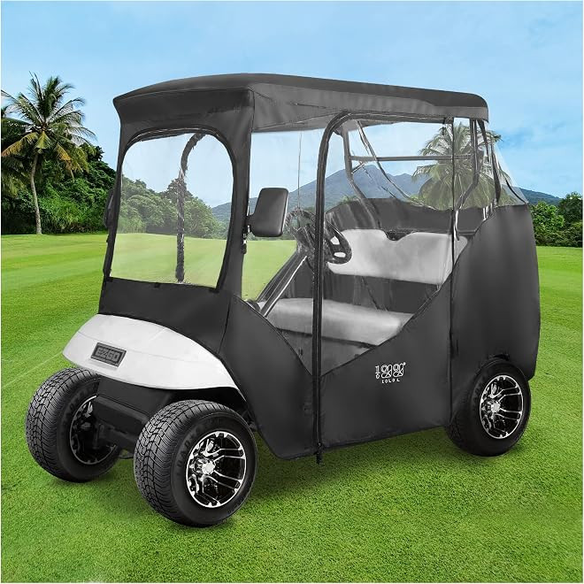 10L0L Golf Cart Enclosure Cover for 2 Passenger EZGO TXT & RXV, 4-Sided Clear Window Rain Cover All  | Amazon (US)