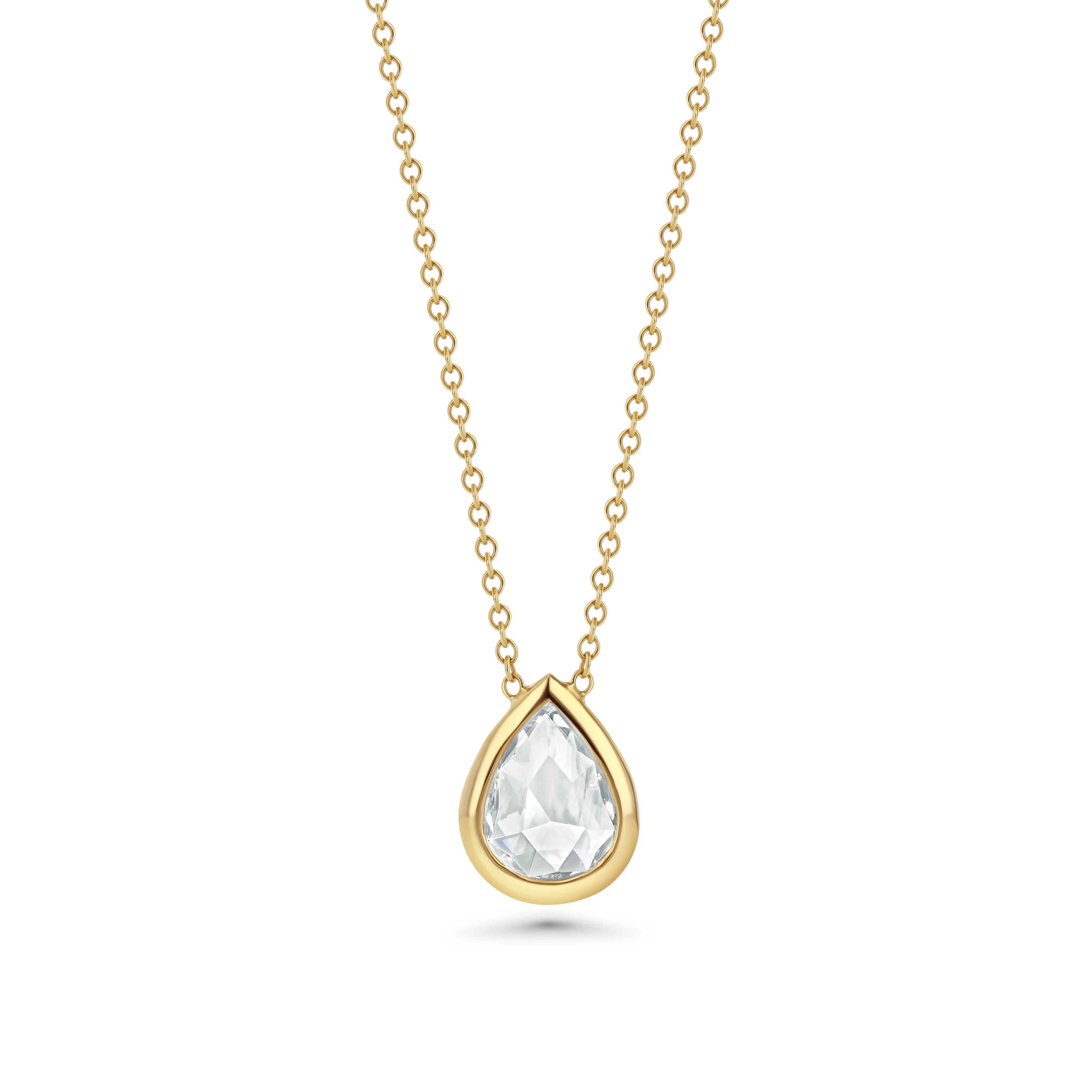 PEAR SHAPED ROSE CUT DIAMOND NECKLACE | Starling Jewelry