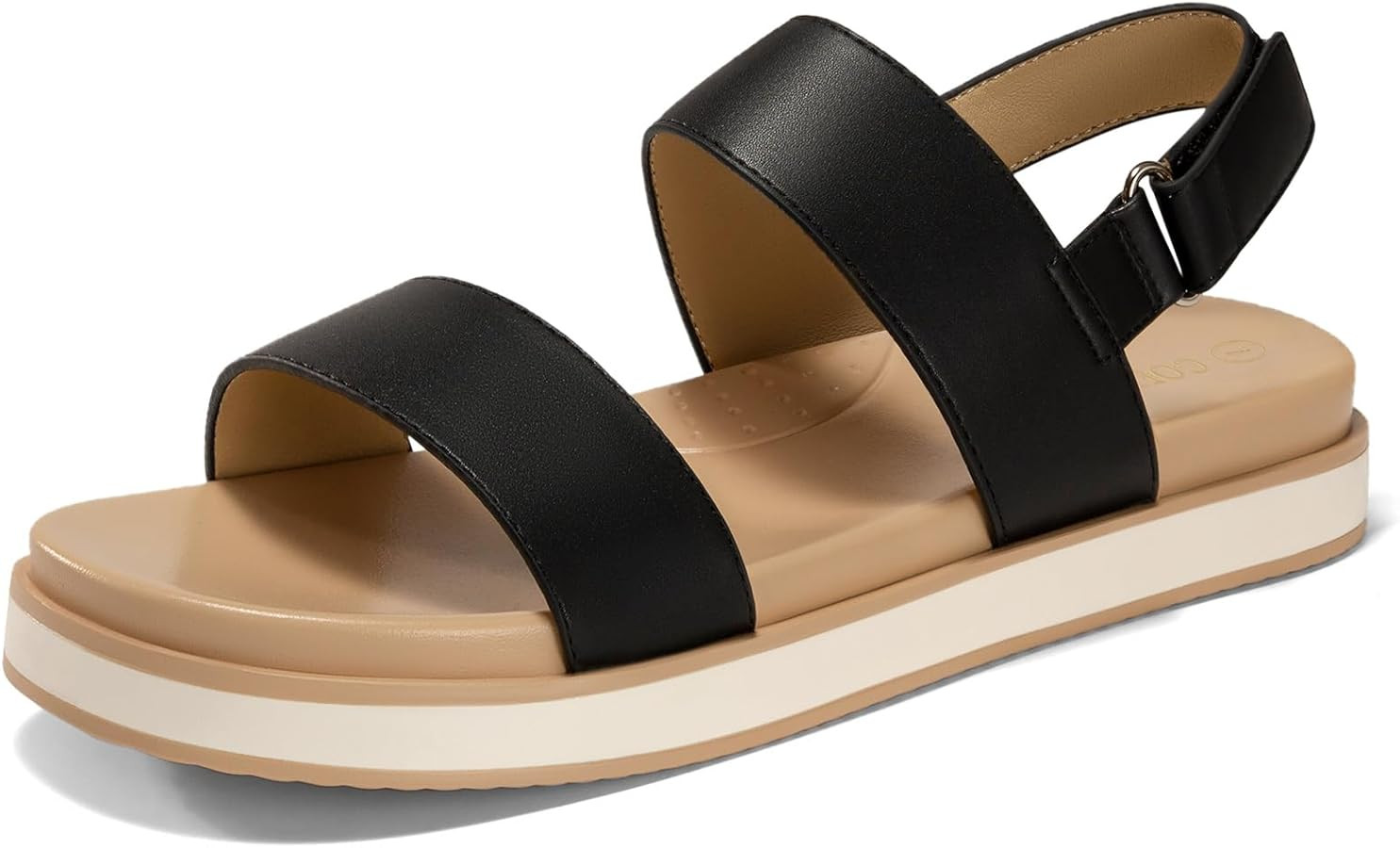 Coutgo Womens Flat Sandals Comfortable Arch Support Adjustable Double Strap Lightweight Summer Pl... | Amazon (US)