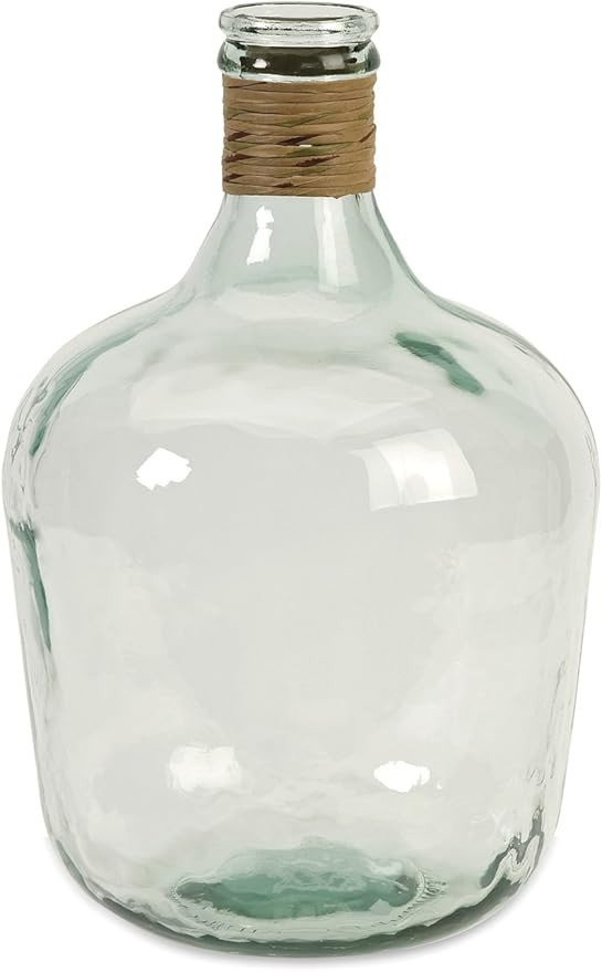 CC Home Furnishings 16.5" Earth-Friendly Small Transparent Boccionocci Recycled Clear Glass Jug | Amazon (US)