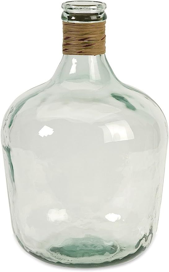CC Home Furnishings 16.5" Earth-Friendly Small Transparent Boccionocci Recycled Clear Glass Jug | Amazon (US)