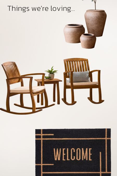 A few products we are loving for our front porch this fall! These stunning rocking chairs and side table, and earthy-toned vases have such a warm and inviting feel to them.

#LTKhome #LTKSeasonal