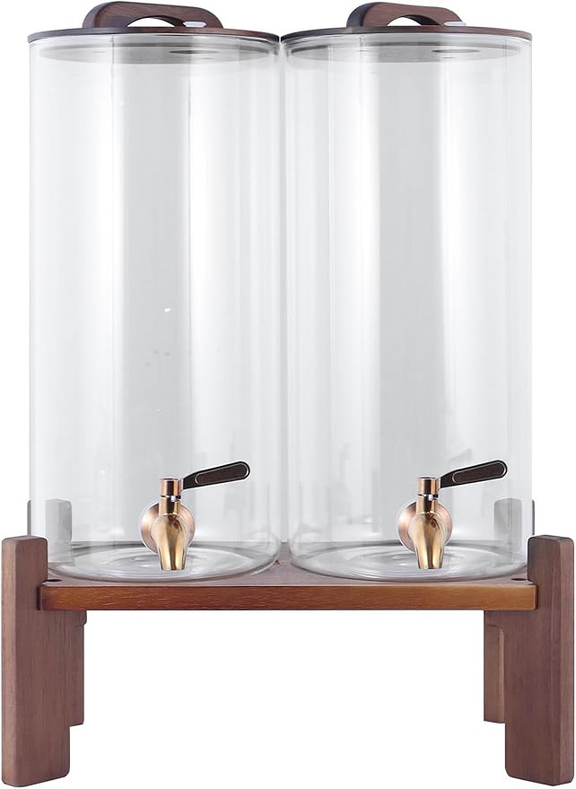 2PCS 1.6 Gallon Drink Dispenser,Glass Water Dispenser with Stand,Beverage Dispenser with Stainles... | Amazon (US)