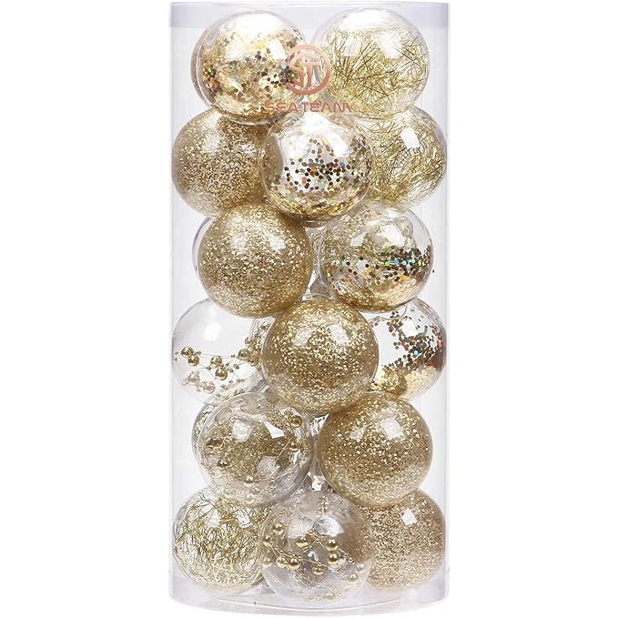 Sea Team 70mm/2.76" Shatterproof Clear Plastic Christmas Ball Ornaments Decorative Xmas Balls Bau... | Amazon (US)