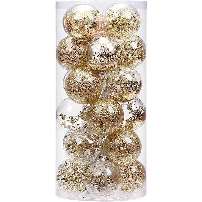 Sea Team 70mm/2.76" Shatterproof Clear Plastic Christmas Ball Ornaments Decorative Xmas Balls Bau... | Amazon (US)