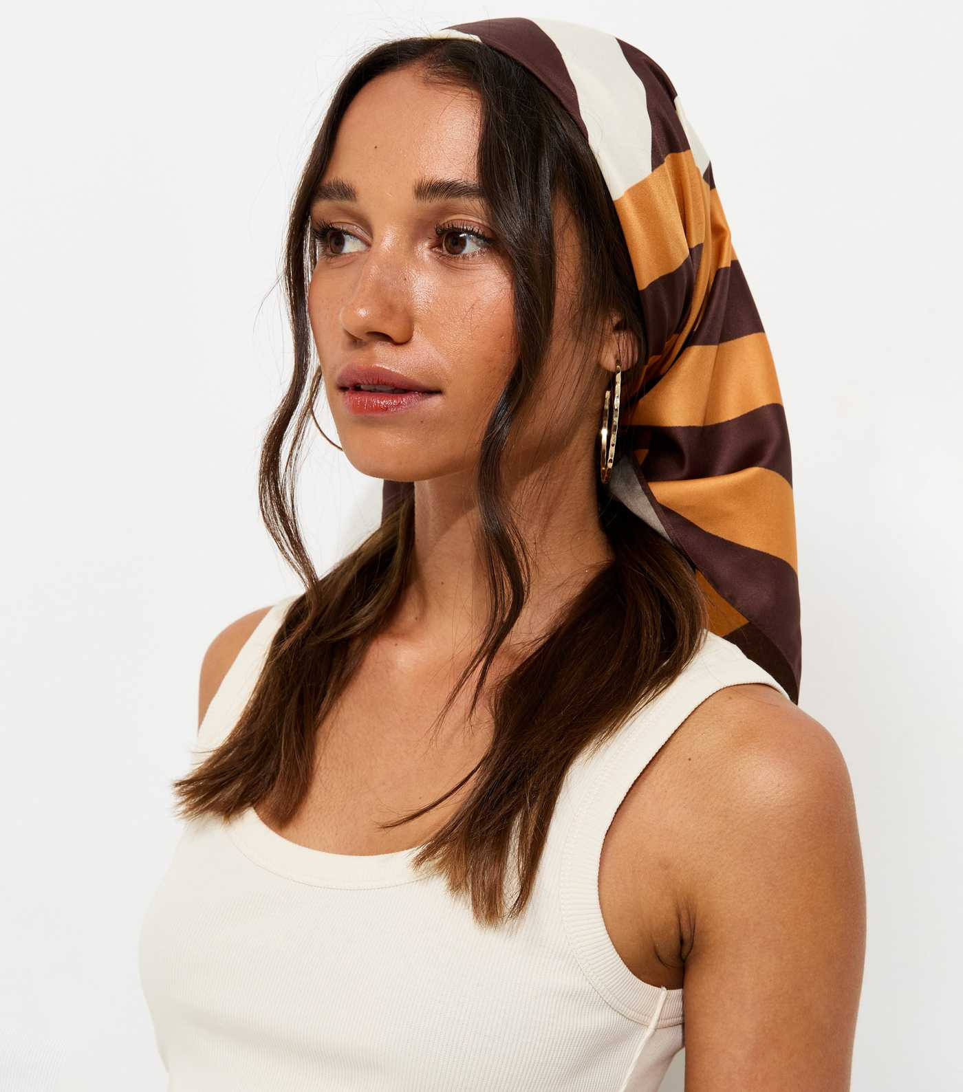 Brown Multi Stripe Head Scarf | New Look | New Look (UK)