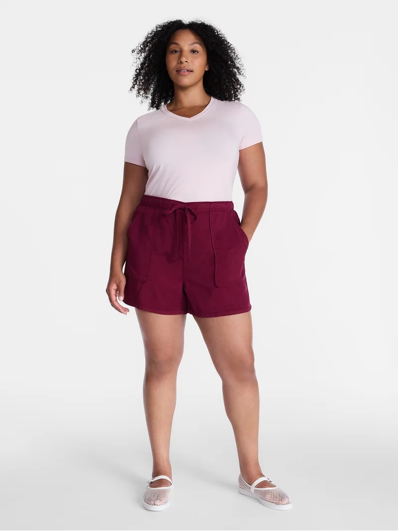 Time and Tru Women's Soft Utility Shorts, 4" Inseam, Sizes XS-XXXL | Walmart (US)