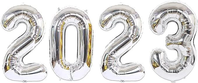 16inch 2023 Number Foil Balloons for New Years Eve Party Supplies Festival Party Anniversary Part... | Amazon (US)