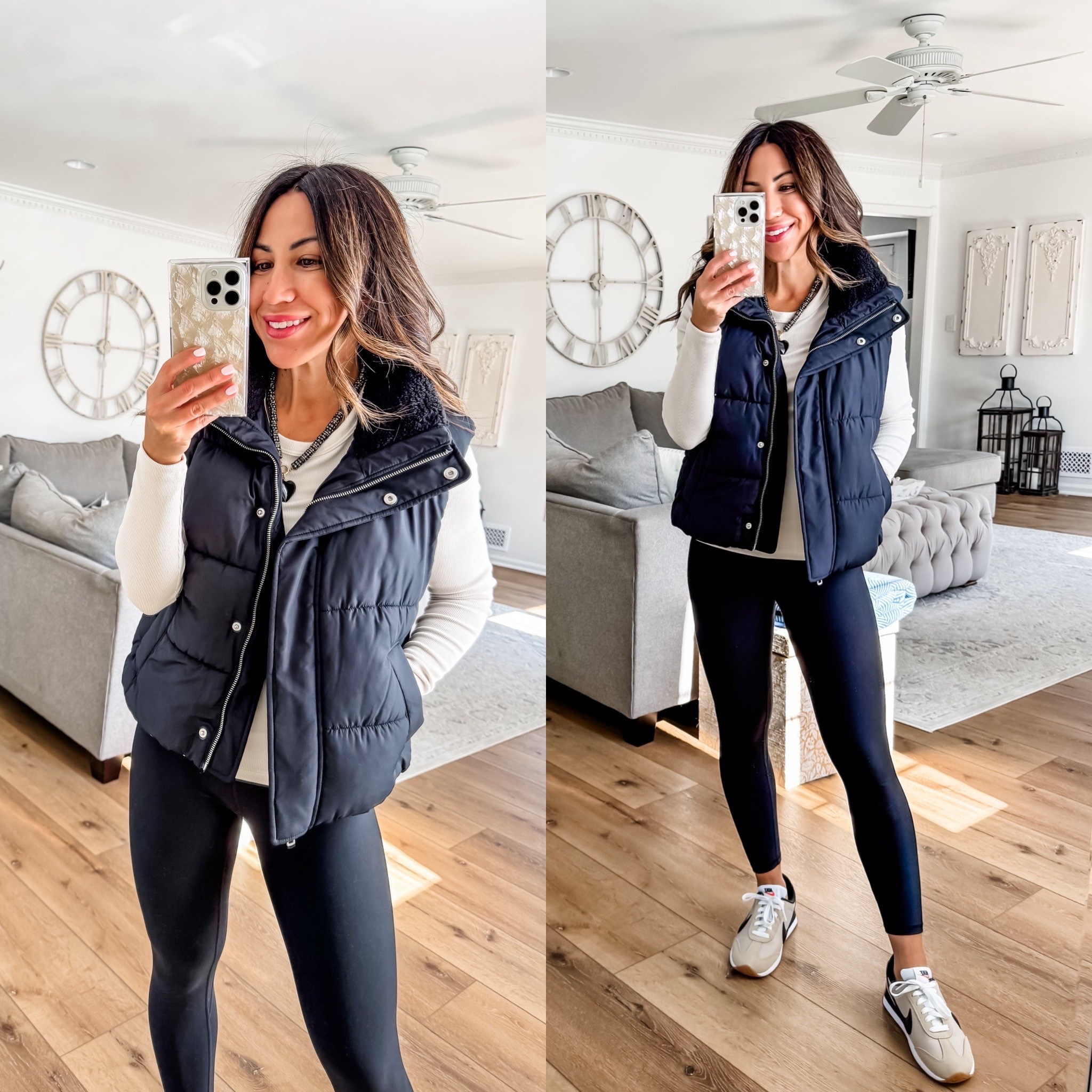 Abercrombie code AFLTK. Puffer vest small.  Top small. Small short leggings. Sneaker size down.

#LTKFindsUnder100 #LTKSaleAlert #LTKFallSale