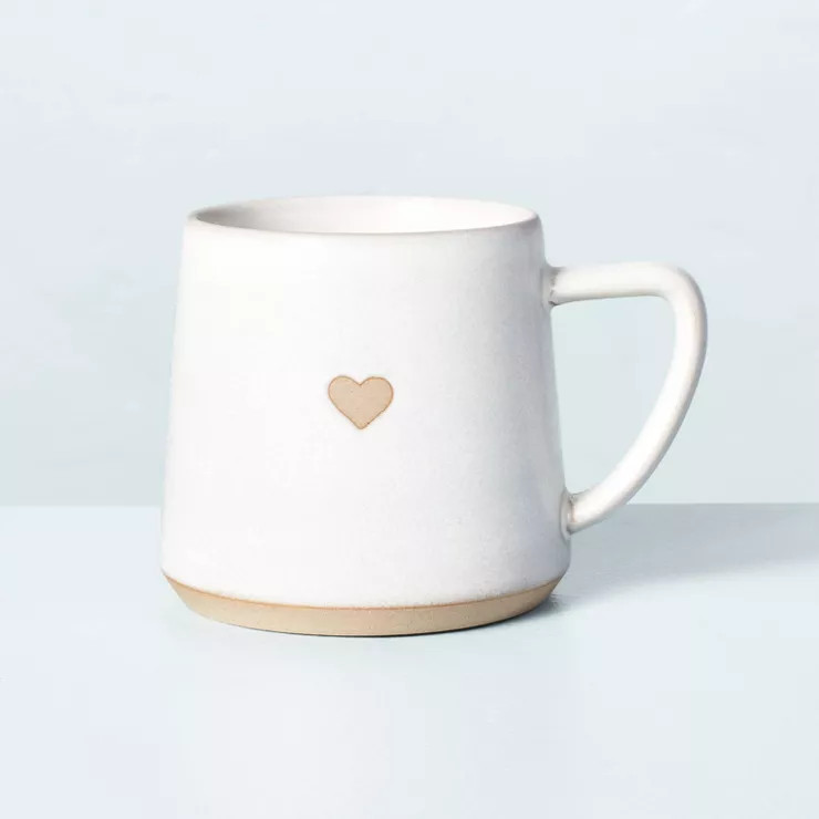 13.3oz Stoneware Heart Mug Cream/Clay - Hearth & Hand™ with Magnolia | Target