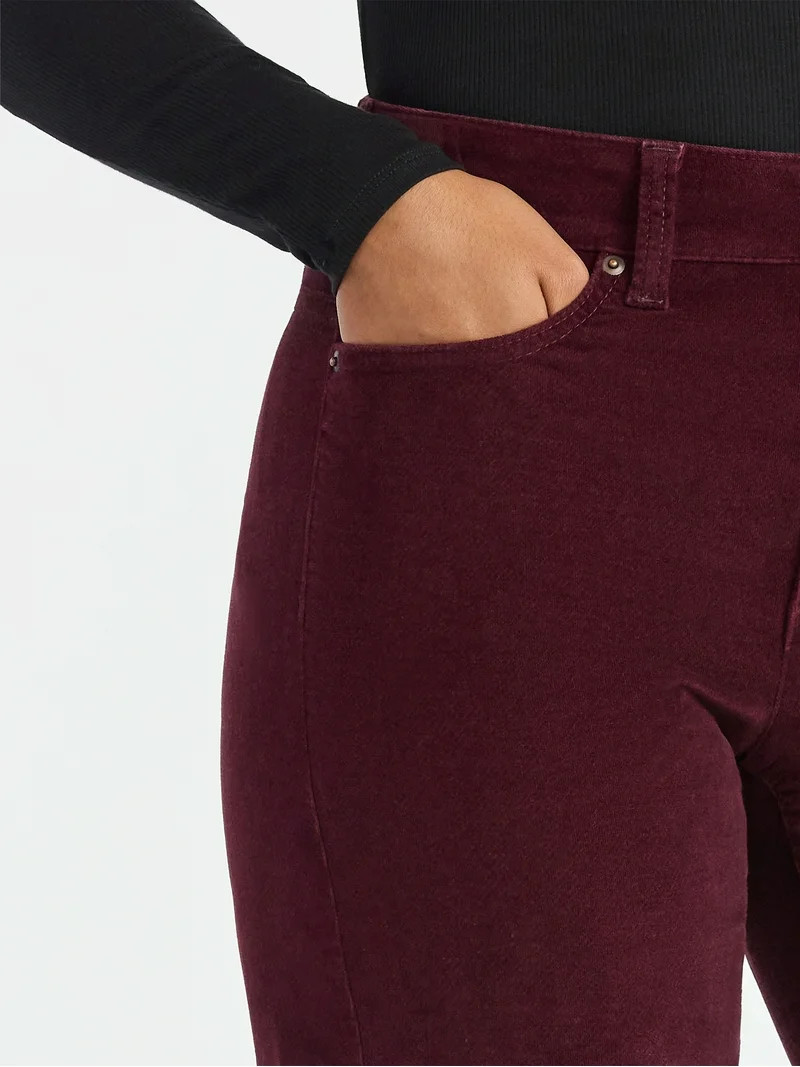 Time and Tru Women's Velvet Wide Leg Pants, 32" Inseam, Size 0-20 | Walmart (US)