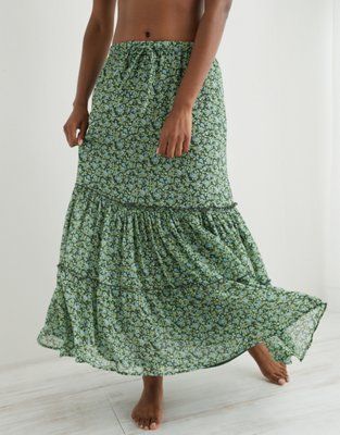 Aerie Garden Party Midi Skirt | American Eagle Outfitters (US & CA)