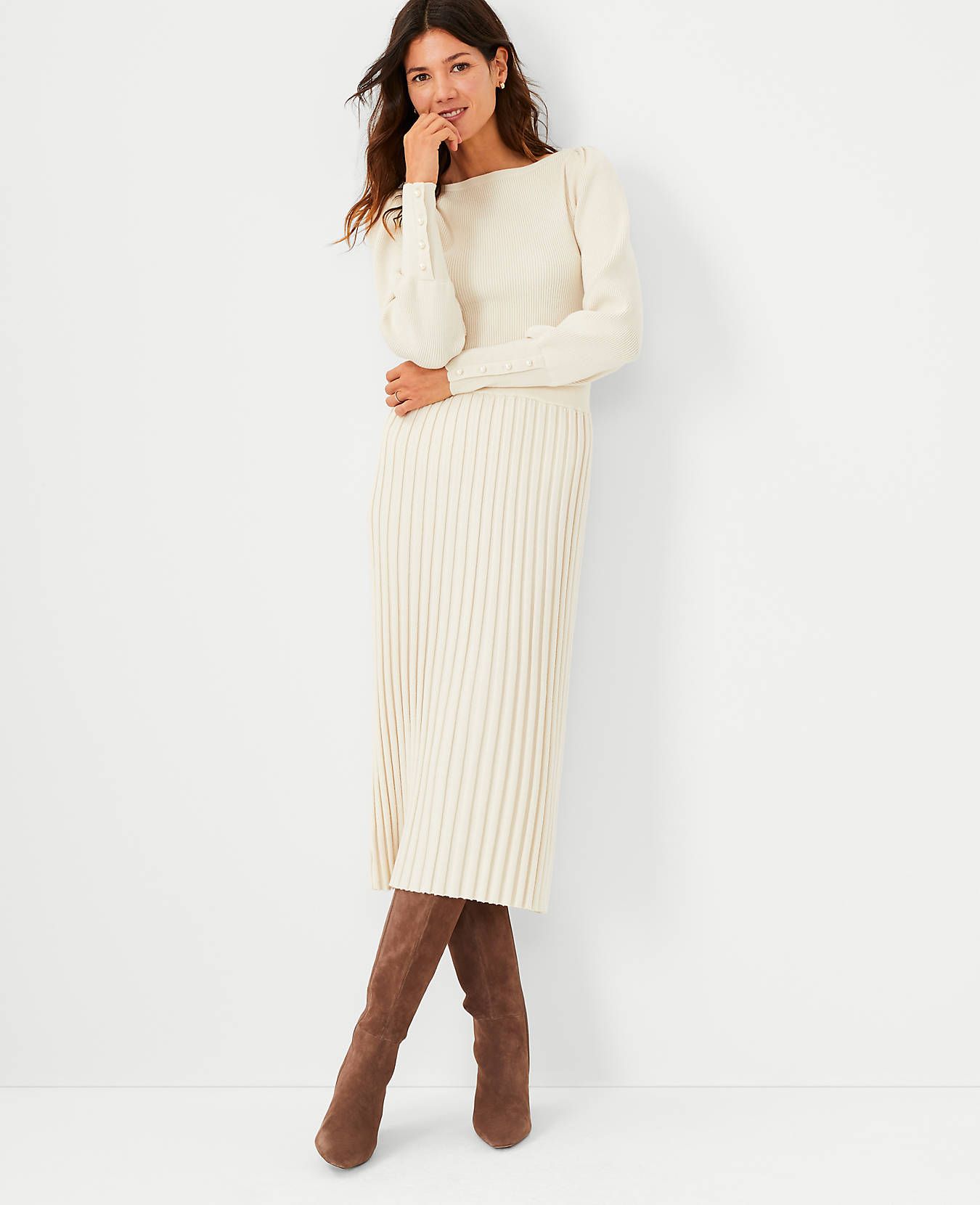 Pleated Column Sweater Skirt | Ann Taylor (US)