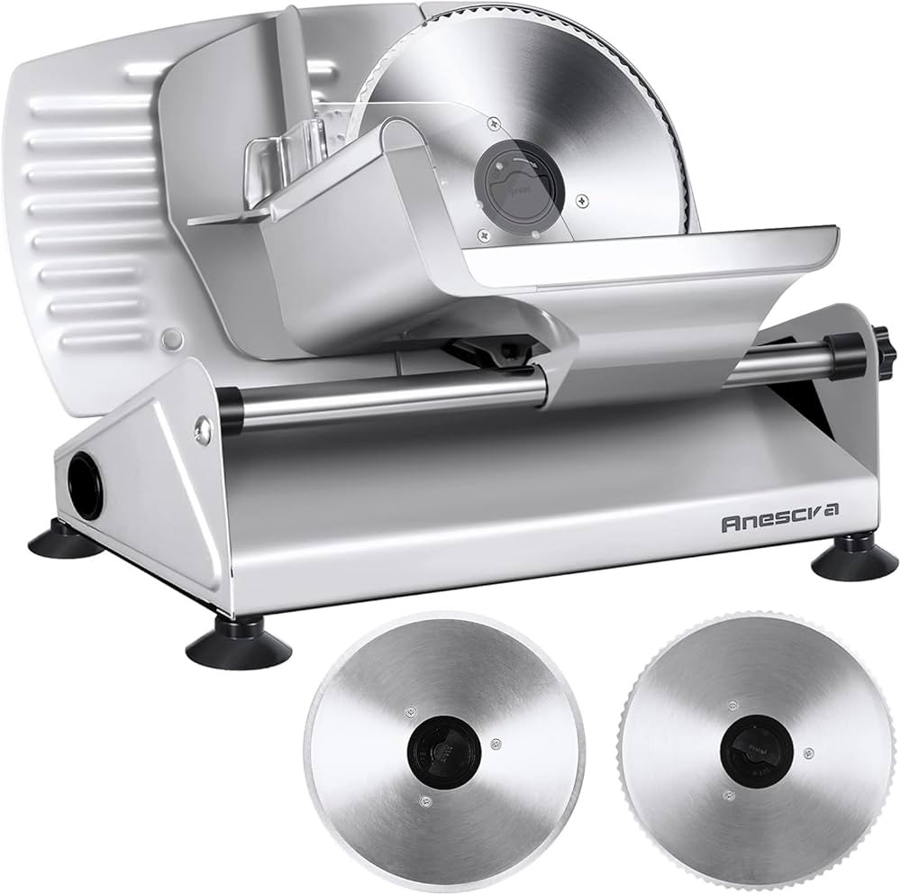 Meat Slicer, Anescra 200W Electric Deli Food Slicer with Two Removable 7.5’’ Stainless Steel ... | Amazon (US)