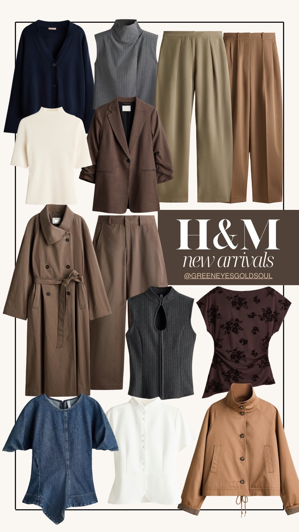 H&M fall new arrivals are so good right now 🤎 Lots of chocolate brown, tailored trousers, pinstripes, structured layers and polished basics that are easy to mix into your fall wardrobe. These colors and silhouettes are exactly what I want to wear heading into the new season.

H&M fall new arrivals, H&M fall 2026, H&M new arrivals, H&M women’s fashion, Fall fashion 2026, Fall wardrobe, Fall workwear, Business casual outfits, Chocolate brown outfit, Brown trousers, Wide leg trousers, Tailored trousers, Pinstripe top, Fall blazer, Trench coat, Fall jackets, Neutral fall outfits, Fall capsule wardrobe, Elevated basics, Office outfit ideas, Transitional fall outfits, Affordable fall fashion

#HM #HMNewArrivals #FallFashion #FallFashion2026 #FallOutfits #FallStyle #FallWardrobe #BusinessCasual #WorkwearStyle #NeutralStyle #CapsuleWardrobe #AffordableFashion

#LTKSeasonal #LTKWorkwear #LTKOver40