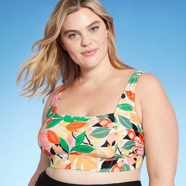 Women's Plus Size Square Neck Bikini Top - Kona Sol™ Multi | Target