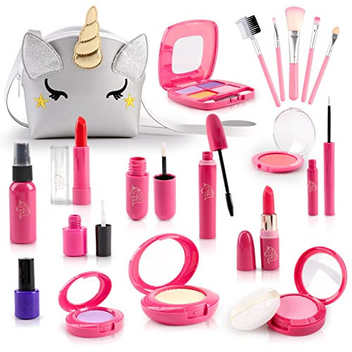 Kids Makeup Kit for Girl,BTEC Pretend Makeup for Toddlers,20 Pack Fake Play Makeup for Little Girls Age 3 4 5 6 7 Birthday Gift | Amazon (US)