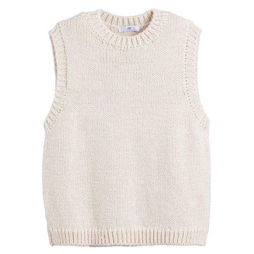 Knitted Vest Top with Crew Neck | La Redoute (UK)
