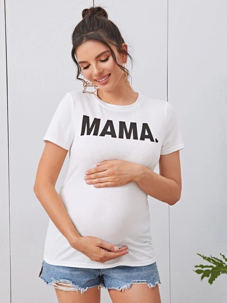 SHEIN Maternity Letter Graphic Top | SHEIN