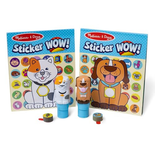 Melissa & Doug Sticker Wow!® Pets (Dog and Cat) Value Pack Arts and Crafts Collectibles - 2 Activity Pads, 2 Sticker Stampers, 2 Bonus Stacks - FSC Certified | Amazon (US)