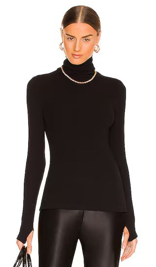 Sweater Knit Long Sleeve Turtleneck in Black | Revolve Clothing (Global)