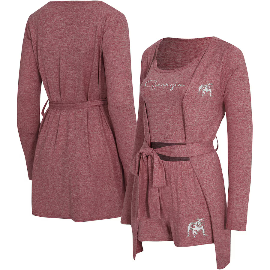 Georgia Bulldogs Concepts Sport Women's Rigor Three-Piece Tank, Short & Robe Set - Red | Fanatics