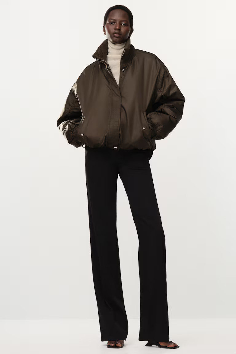 H & M - Oversized Bomber Jacket - Dark Khaki Green | H&M (US, CA, MX)