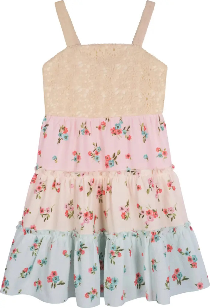 Zunie Kids' Floral Crochet Tiered Dress | Nordstromrack | Nordstrom Rack