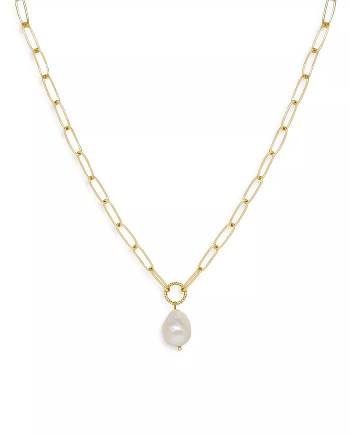 Single Freshwater Pearl Open Links 18K Gold Plated Chain Necklace, 15" | Bloomingdale's (US)