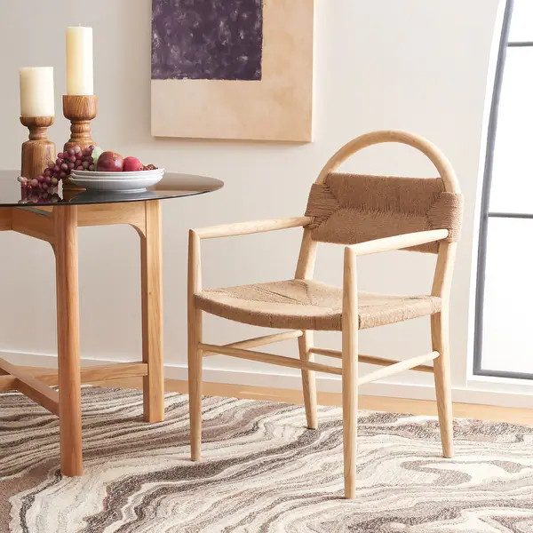 SAFAVIEH Home Collection Farley Dining Chair - 23" W x 19" D x 36" H - Natural | Bed Bath & Beyond