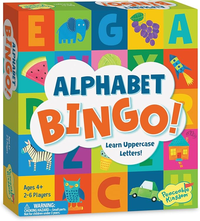 Peaceable Kingdom Alphabet Bingo! Letter Learning Board Game for Kids | Amazon (US)