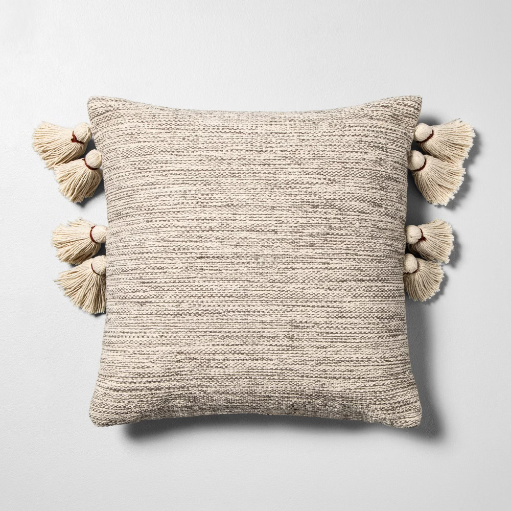 Textured Throw Pillow Tan - Hearth & Hand with Magnolia, White | Target