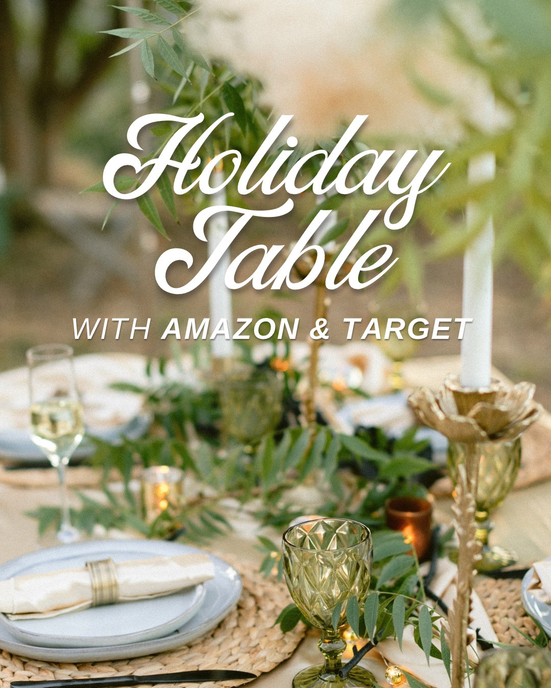 Setting the table in warm neutrals and rich textures 🍂✨
This fall-holiday table can easily transition from Thanksgiving to Christmas — just swap a few details!

I layered taupe stoneware plates from Target, jute chargers, and dark green glass goblets from Amazon for a rustic-elegant look. Added gold satin napkins + matching tablecloth, and clipped fresh greenery straight from our ranch at Stella Vista to keep it natural and effortless.

The velvet wrap dress I’m wearing is also from Amazon — it has the prettiest sheen and comes in several rich fall and holiday colors. Perfect for hosting Thanksgiving, a holiday dinner party, or even a cozy Christmas Eve look.

✨ Linking everything — affordable, chic, and easy to recreate for your next gathering!

#thanksgivingtable #holidaytablescape #hostessstyle #holidaydecor #tablescapegoals #amazonhomefinds #targetstyle #neutralhomedecor #holidaydress #velvetdress #affordablefashion #gathertogether #slowhosting #LTKUnder50 #LTKWedding

#LTKHome #LTKHoliday #LTKSeasonal #LTKFindsUnder50 #LTKStyleTip #LTKParties