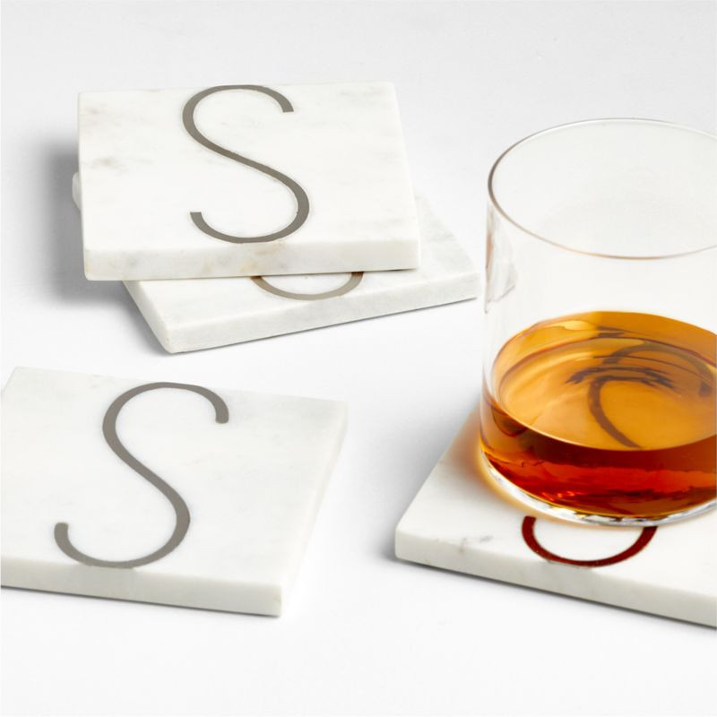 Marble "S" Monogram Coasters, Set of 4 + Reviews | Crate & Barrel | Crate & Barrel