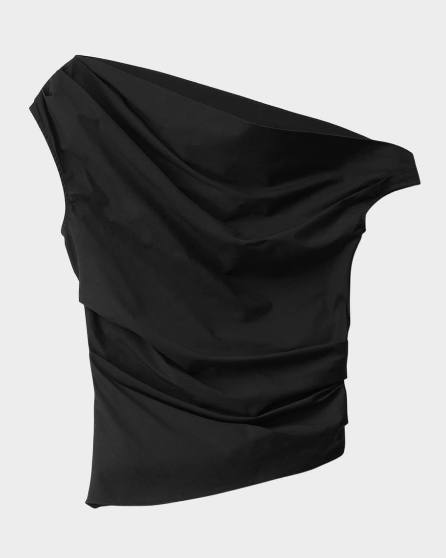 STAUD Phare Draped Asymmetric Top | Neiman Marcus
