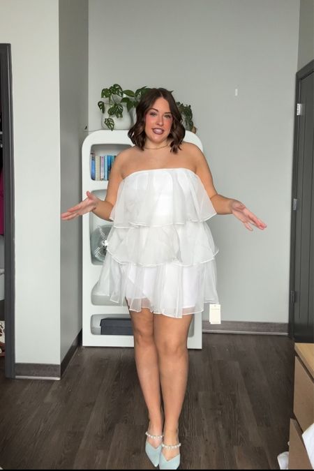 Ordered an XL in this adorable white, ruffled dress! 

#LTKwedding #LTKplussize
