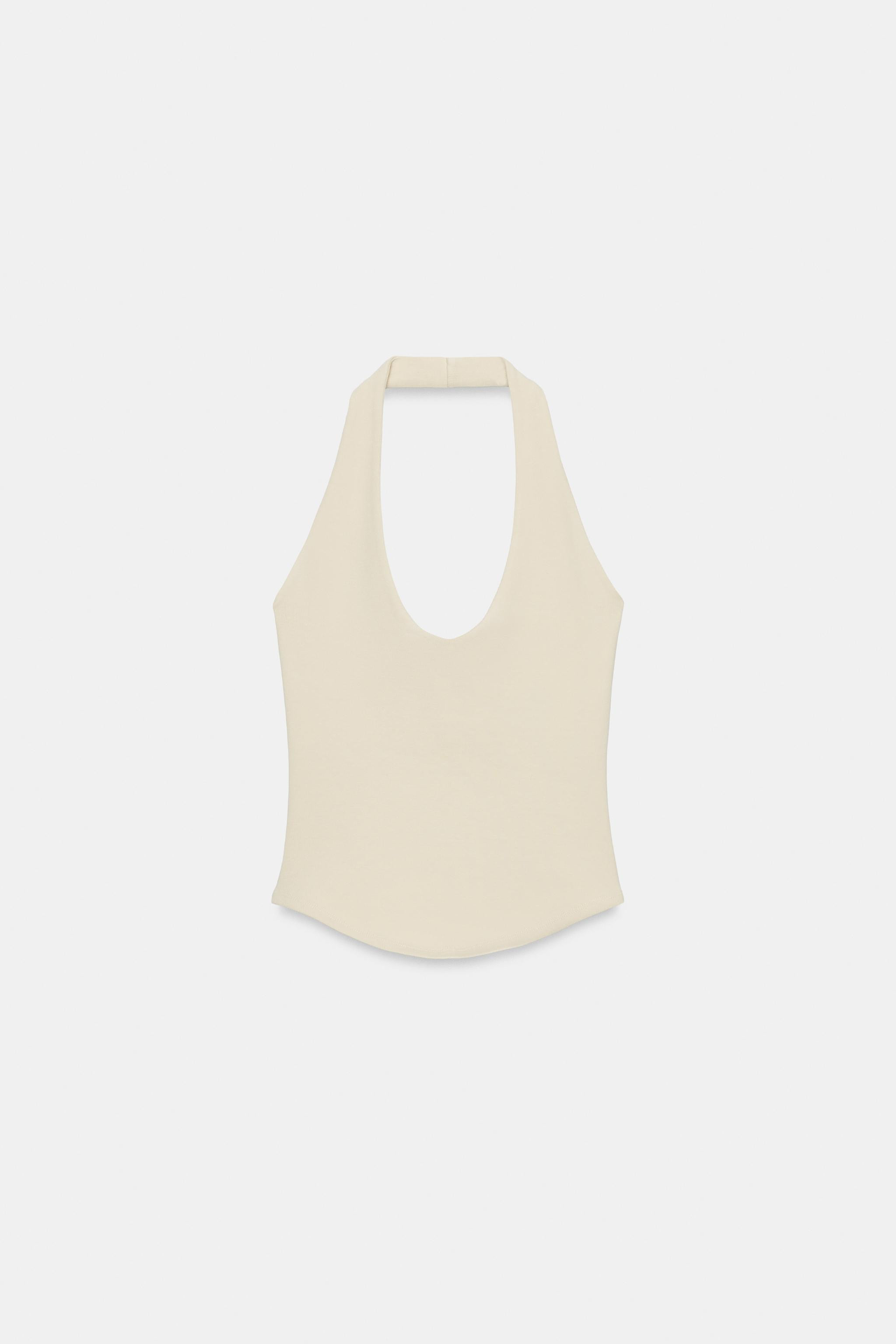 ROUNDED HEM HALTER TOP | Zara Canada