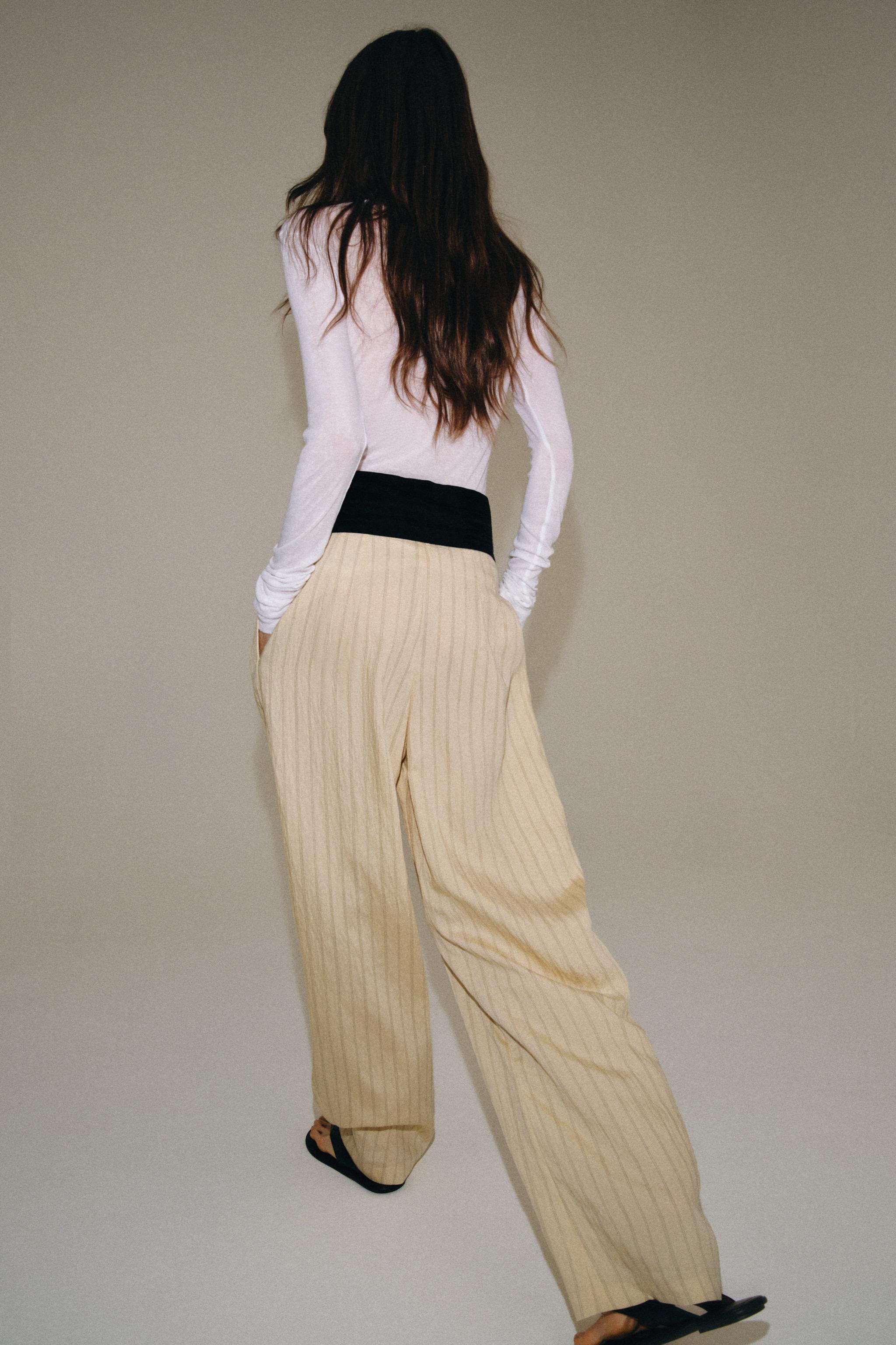ZW COLLECTION STRIPED SASH TROUSERS | Zara US