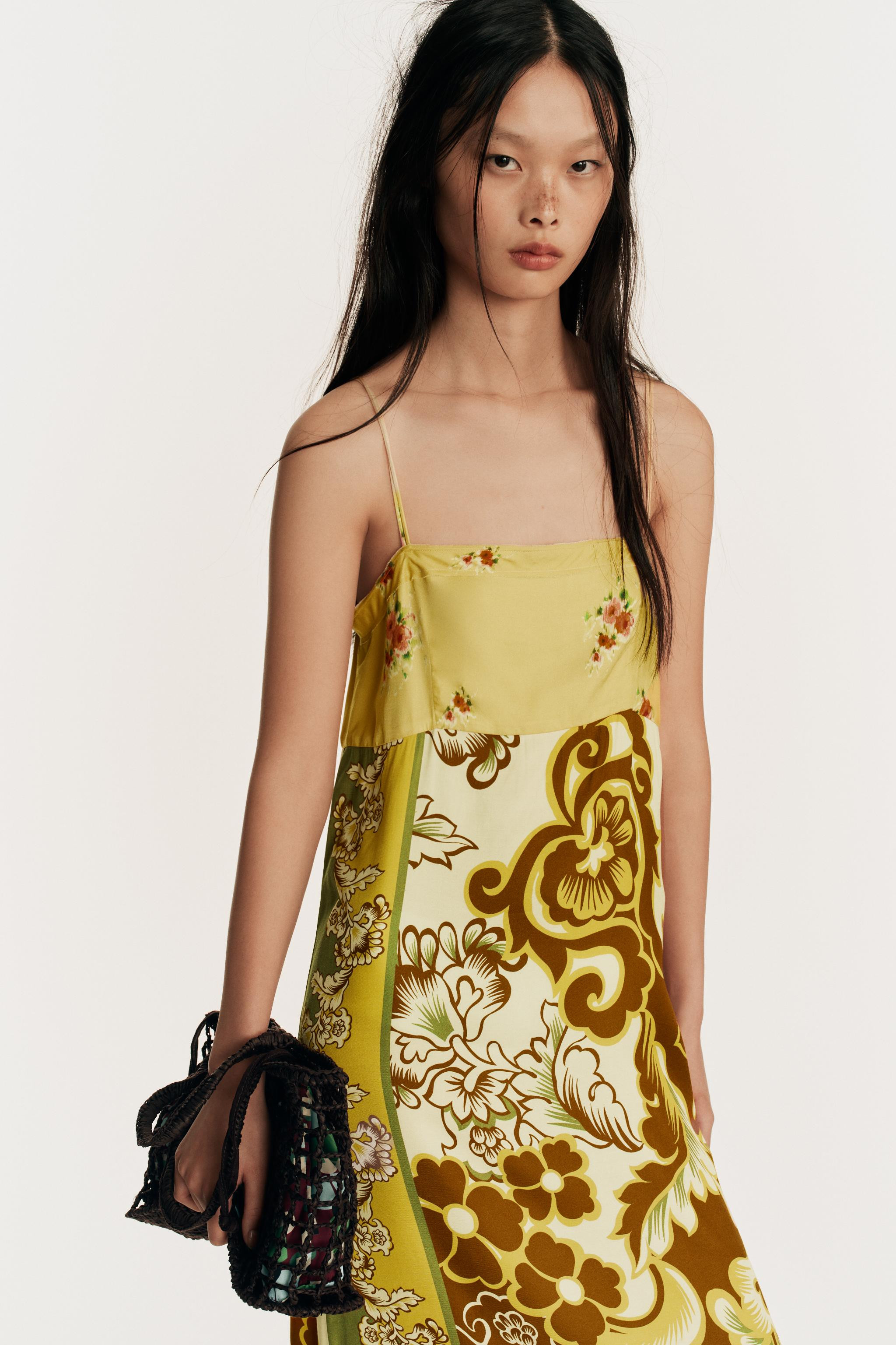 LIMITED EDITION PRINTED COMBINED MIDI DRESS | Zara UK
