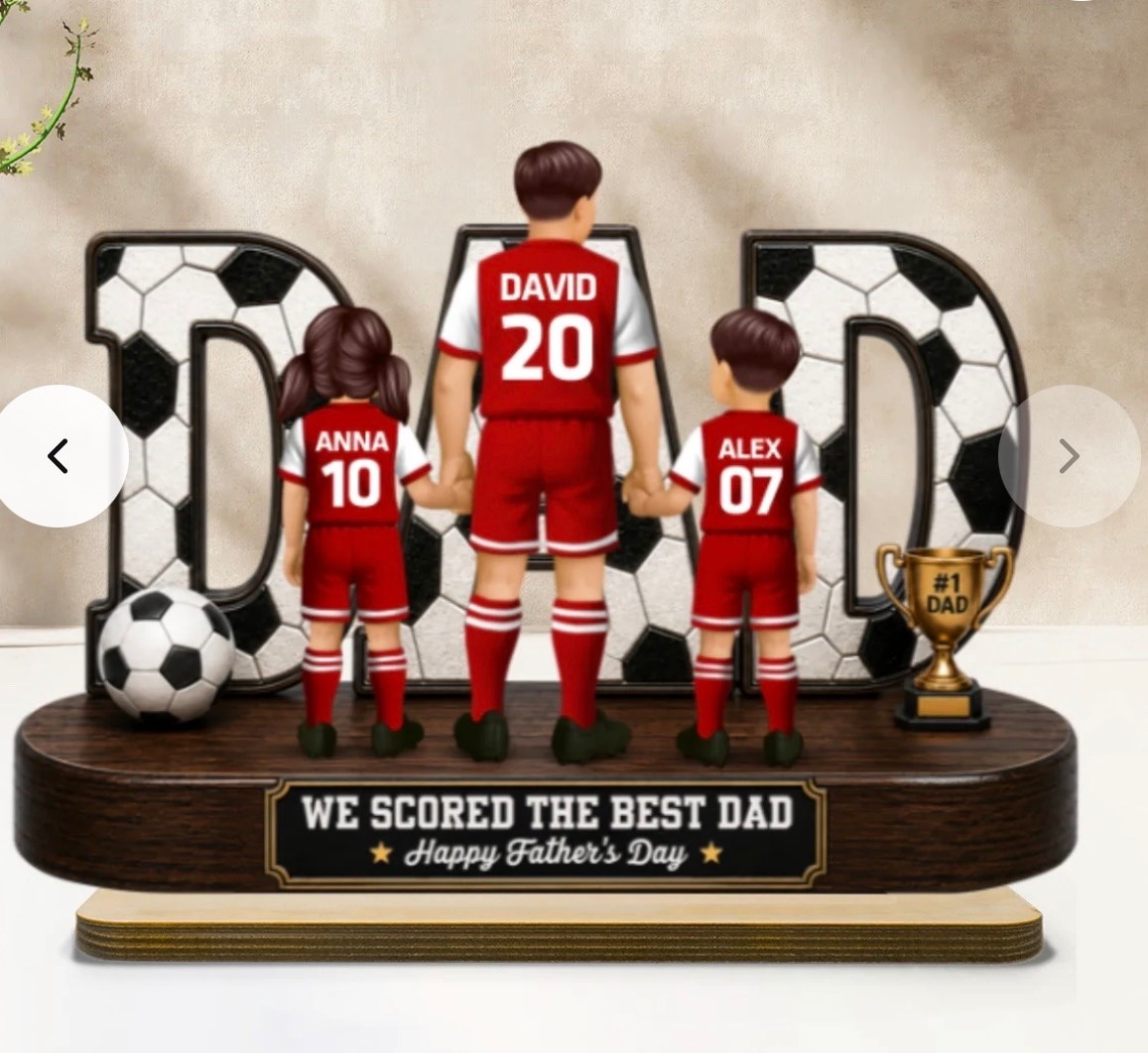 Soccer Dad Legend We Scored The Best Dad Back View - Personalized 2-Layered Wooden Plaque - Father's Day Gift  #ltkgiftaw #ltkfathersday

#LTKHome