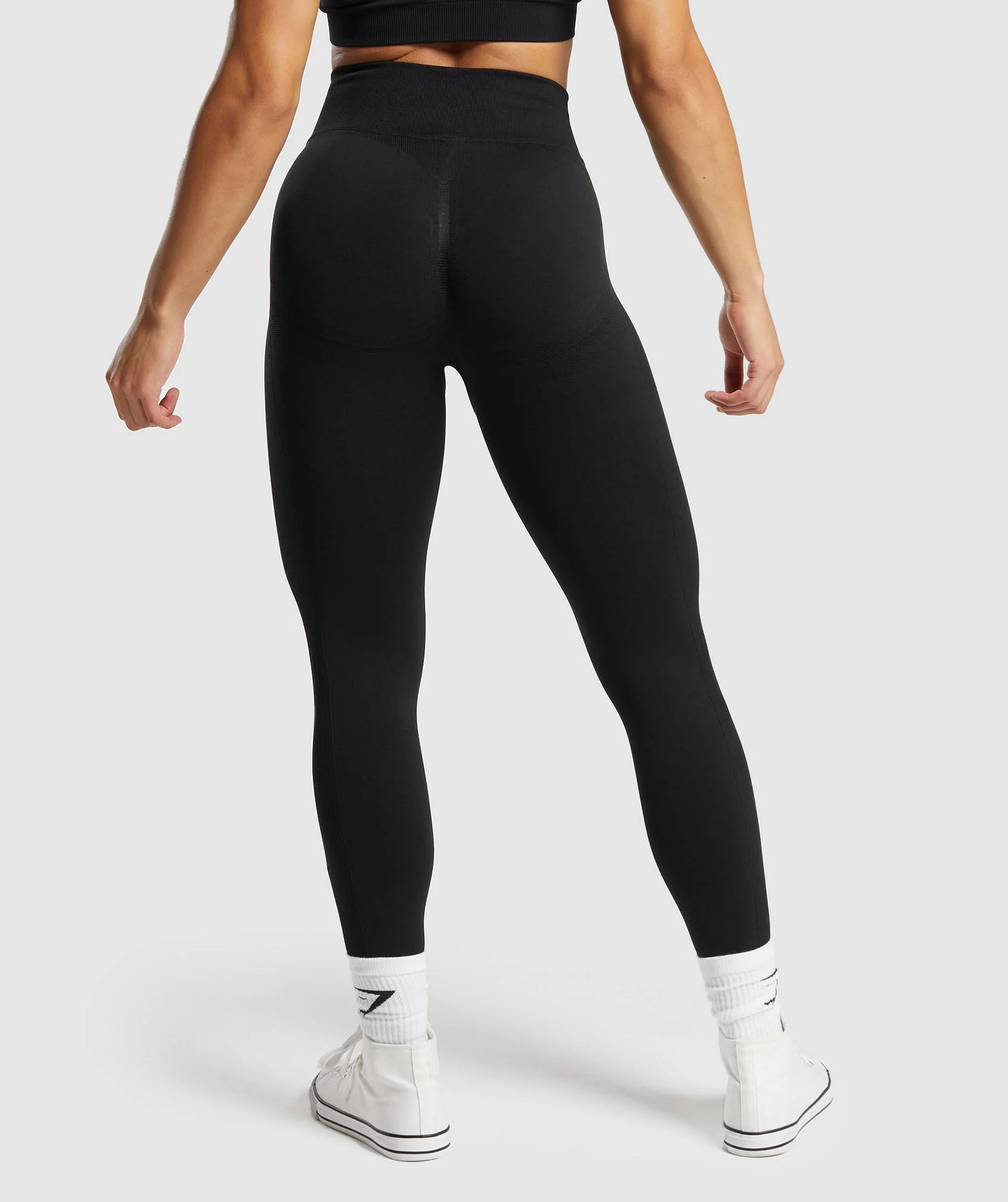 Gymshark Lift Contour Seamless Leggings - Black/Black Marl | Gymshark (Global)