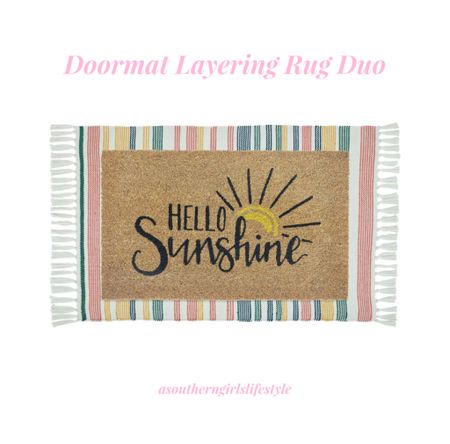 Such a Cute Summer Fun Duo for right at $19! 

Mainstays Outdoor Sunshine Coir and Stripe Layering Doormat Set, 2 Pieces, 18" x 30", 24" x 36"

Walmart. Home Decor. Porch  

#LTKSeasonal #LTKHome #LTKStyleTip