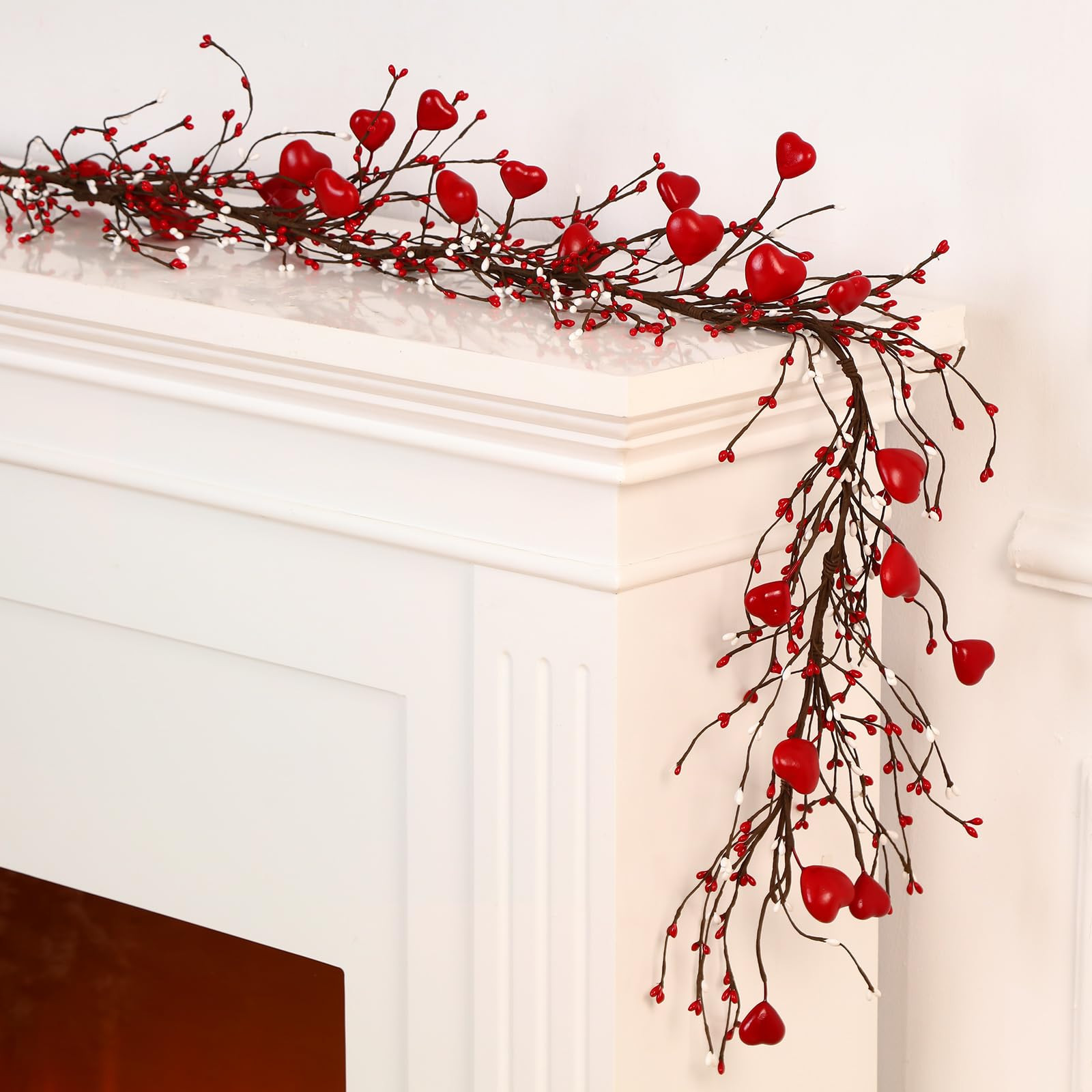 Valentine's Day Garland with 30 Fairy Lights 4.5ft Pip Berry Garland Decorative Berry Blossom Gar... | Amazon (US)