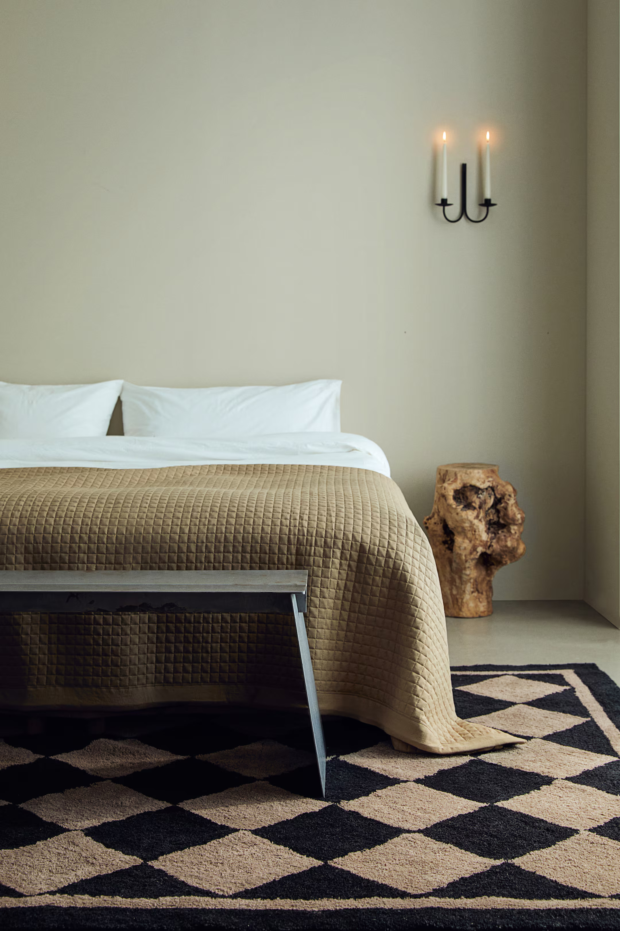 Diamond-Patterned Wool-Blend Rug | H&M (US + CA)