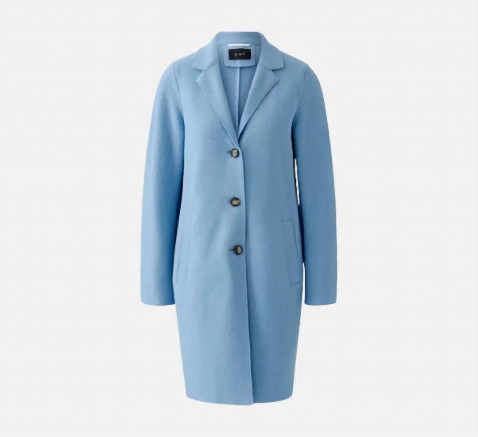 Women's Double Face Wool Coat In Celestial Blue | Shop Simon
