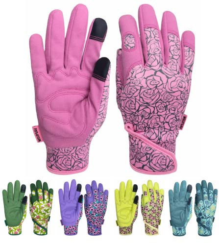 MSUPSAV 1 Pair Gardening Gloves,Garden Glove for Pruning,Pink, Large | Amazon (US)