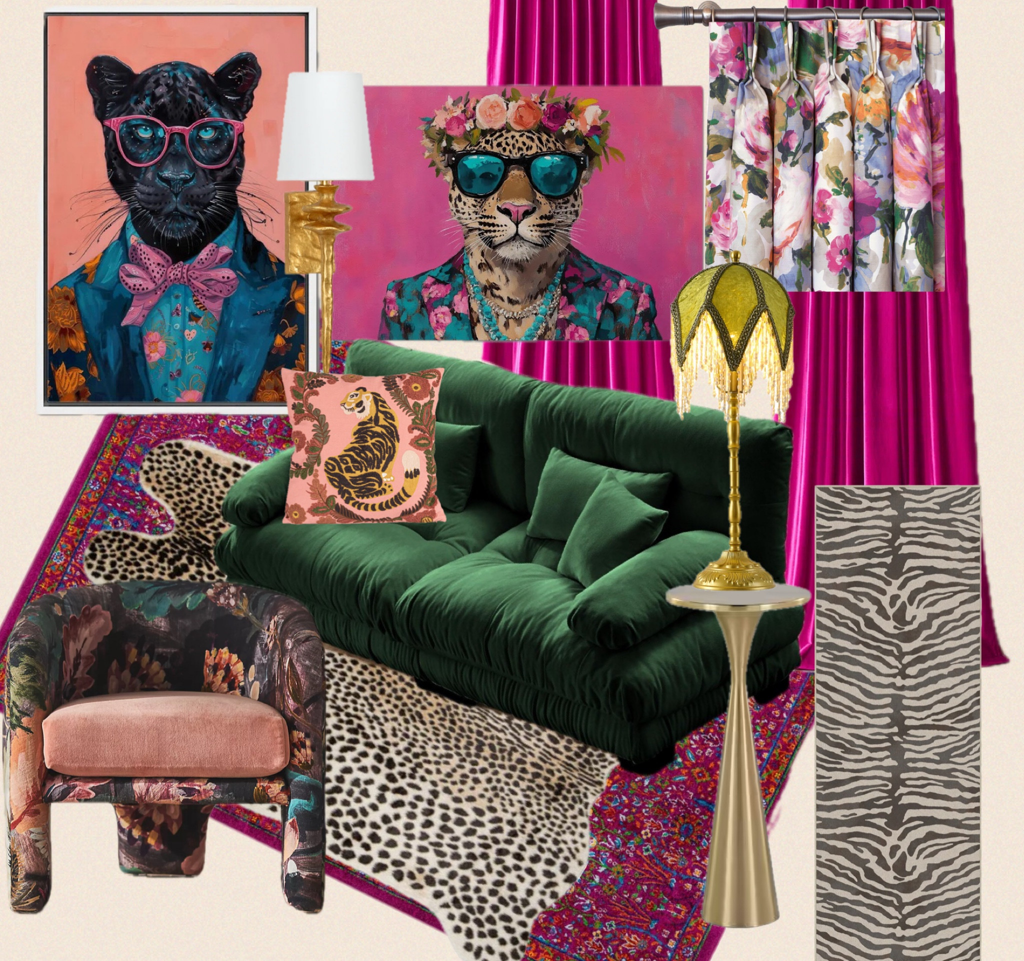 Moody living room. Green couch. Hot pink. 

#LTKmomlife #LTKU #LTKHome